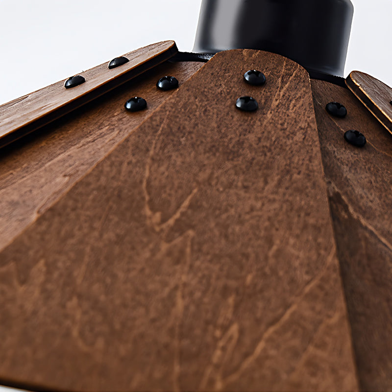Close-up of adjustable pendant light fixture shade texture