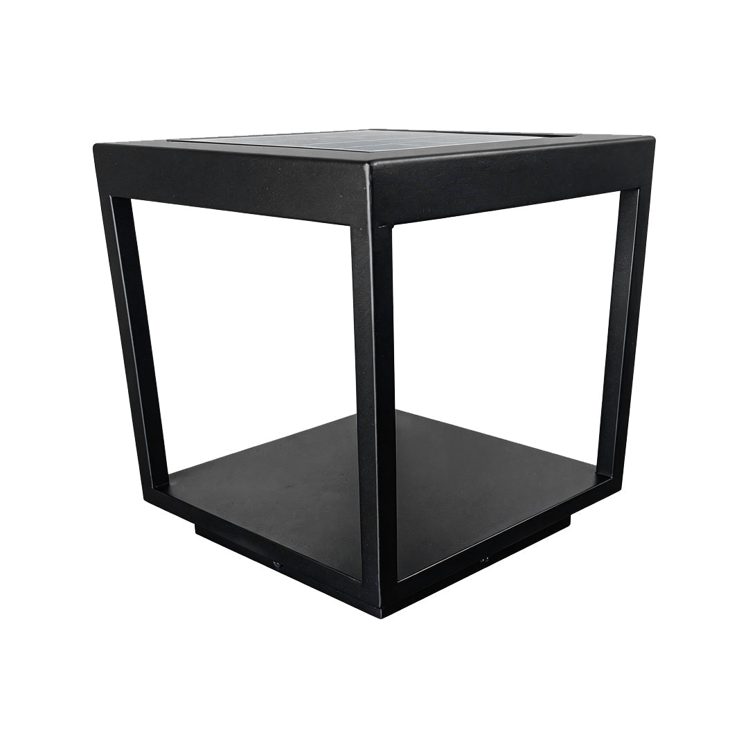 Sleek architectural black concrete pillar light with a minimalist frame on white background ok.