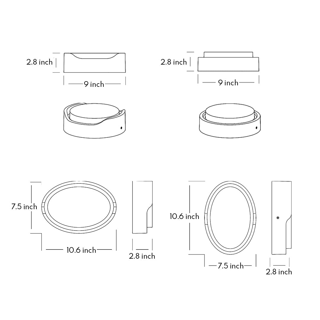 Round outdoor wall sconce with frosted diffuser creating ambient lighting on building exterior