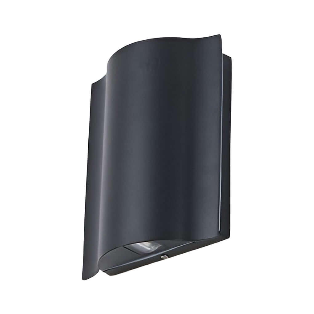 Single black beam wall light with a sleek design, casting upward and downward light.