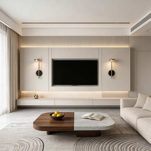 Bedside lamps for wall with a sleek design, illuminating a contemporary bedroom.