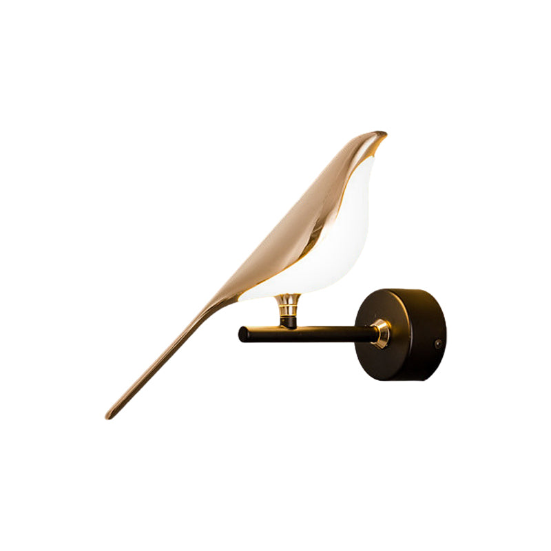 Single bird wall light shown in a clean product display view