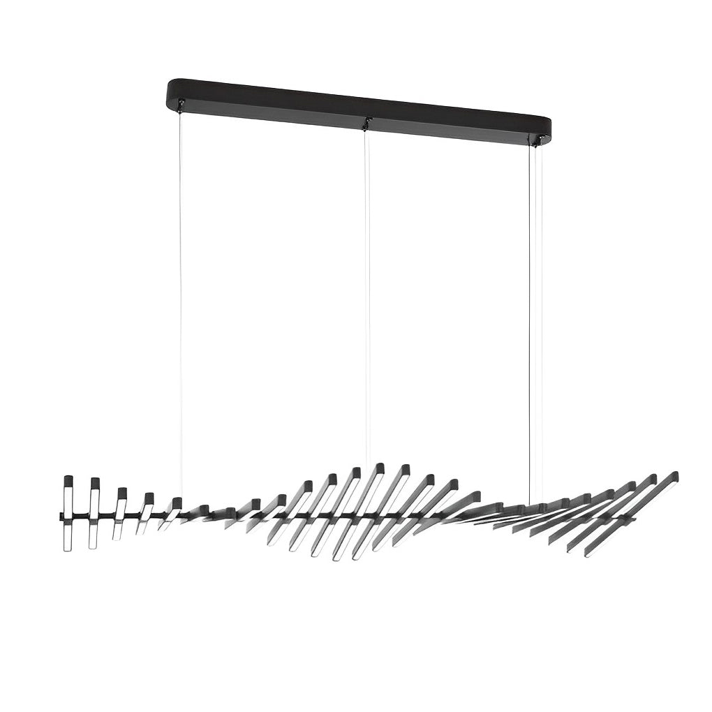 Black art pendants light design sketch, highlighting its unique and artistic structure.