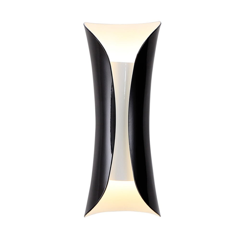 Isolated product image of black indoor up down wall lights on white background.