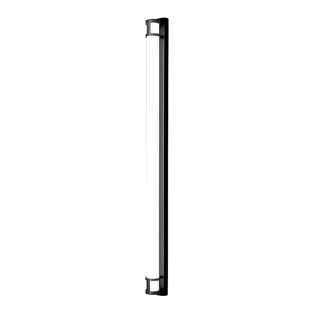 Outdoor led wall sconce lighting featuring black metal with integrated LED lighting