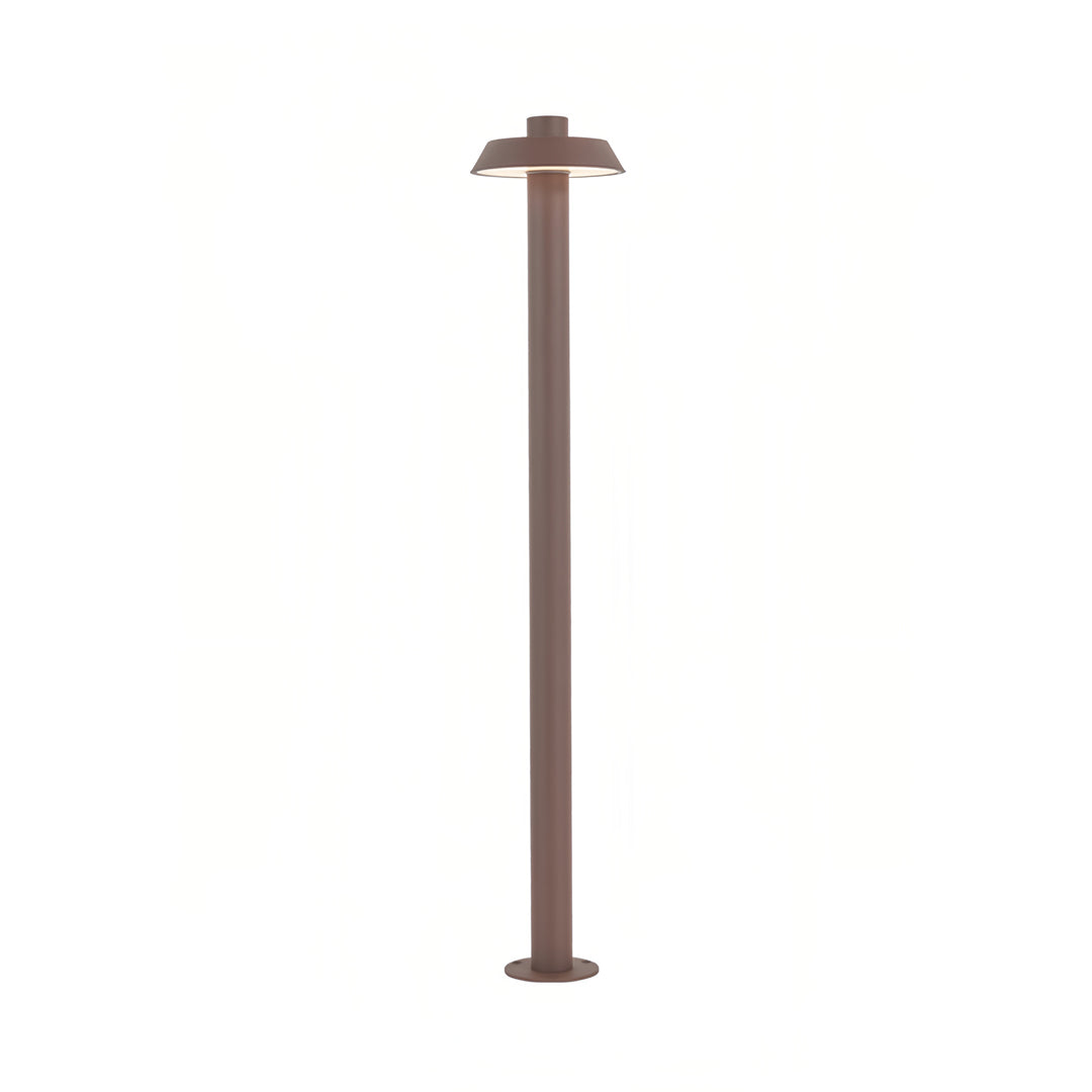 Minimalist black aluminum path lights with a slim vertical build designed for modern landscape paths.