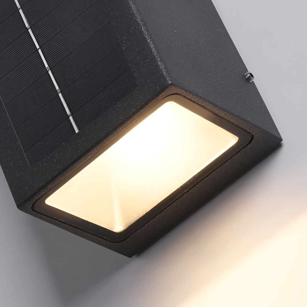 Black up down wall light bottom glow close-up detail