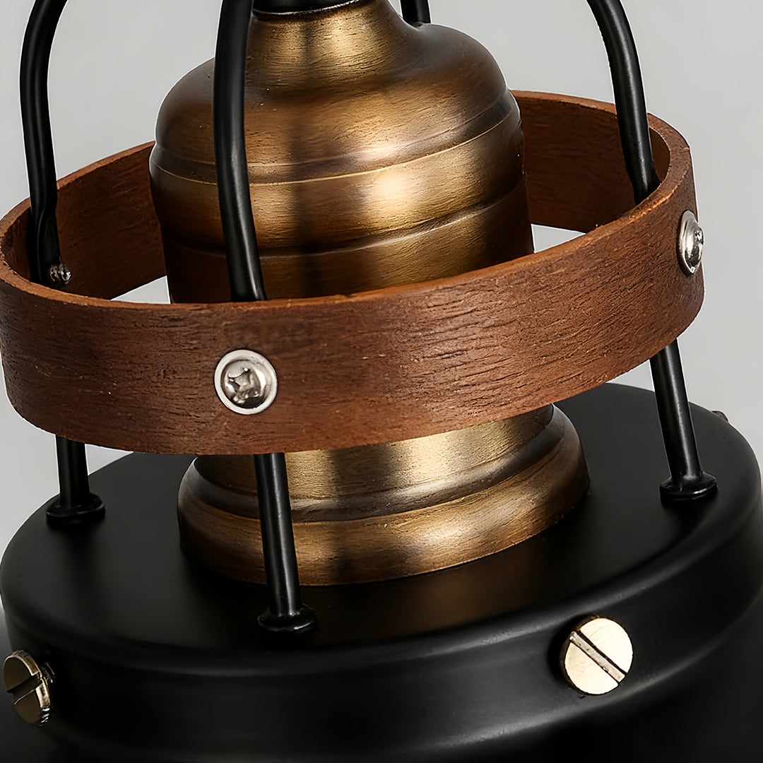 Bottom view showing bronze engine housing of the vintage hanging pendant lights design