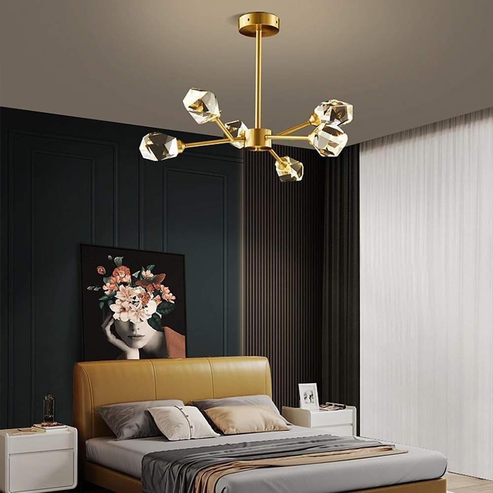 6 - light Electroplated Crystal LED Nordic Chandeliers Hanging Ceiling Lights