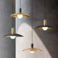 Enhance your home with brass flared pendant light modern elegant ceiling fixture, offering stylish and energy-efficient LED illumination.