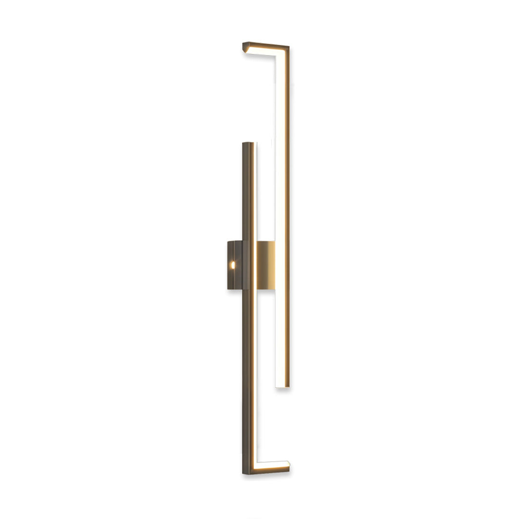 Dark bronze vertical wall art led lights with modern slim-frame styling.