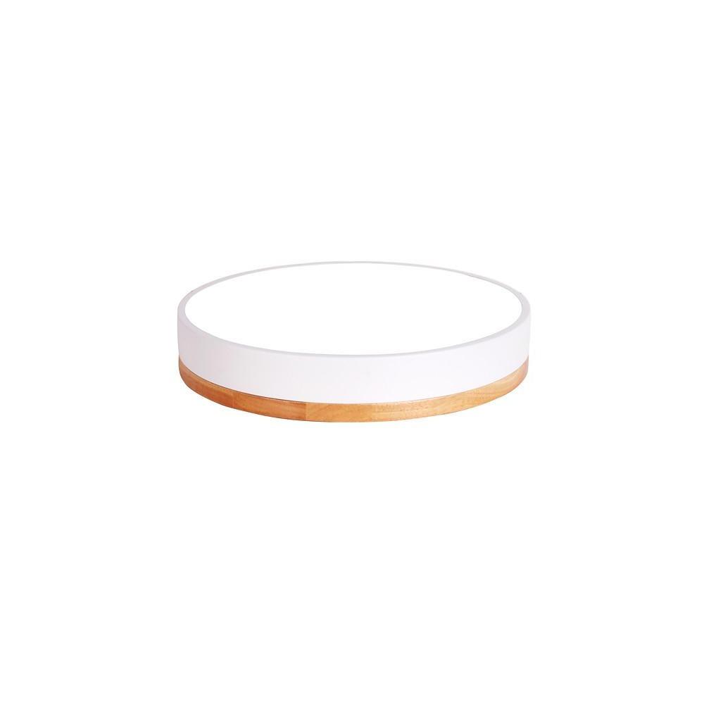 Circular Drum Flush Mount Light Metal Wood LED Bedroom Ceiling Lights for Baby Kids