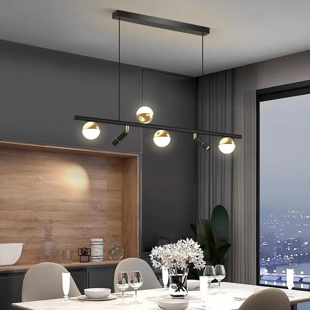 6/8 - Light Black Island Horizontal Suspension Linear Pendant Light