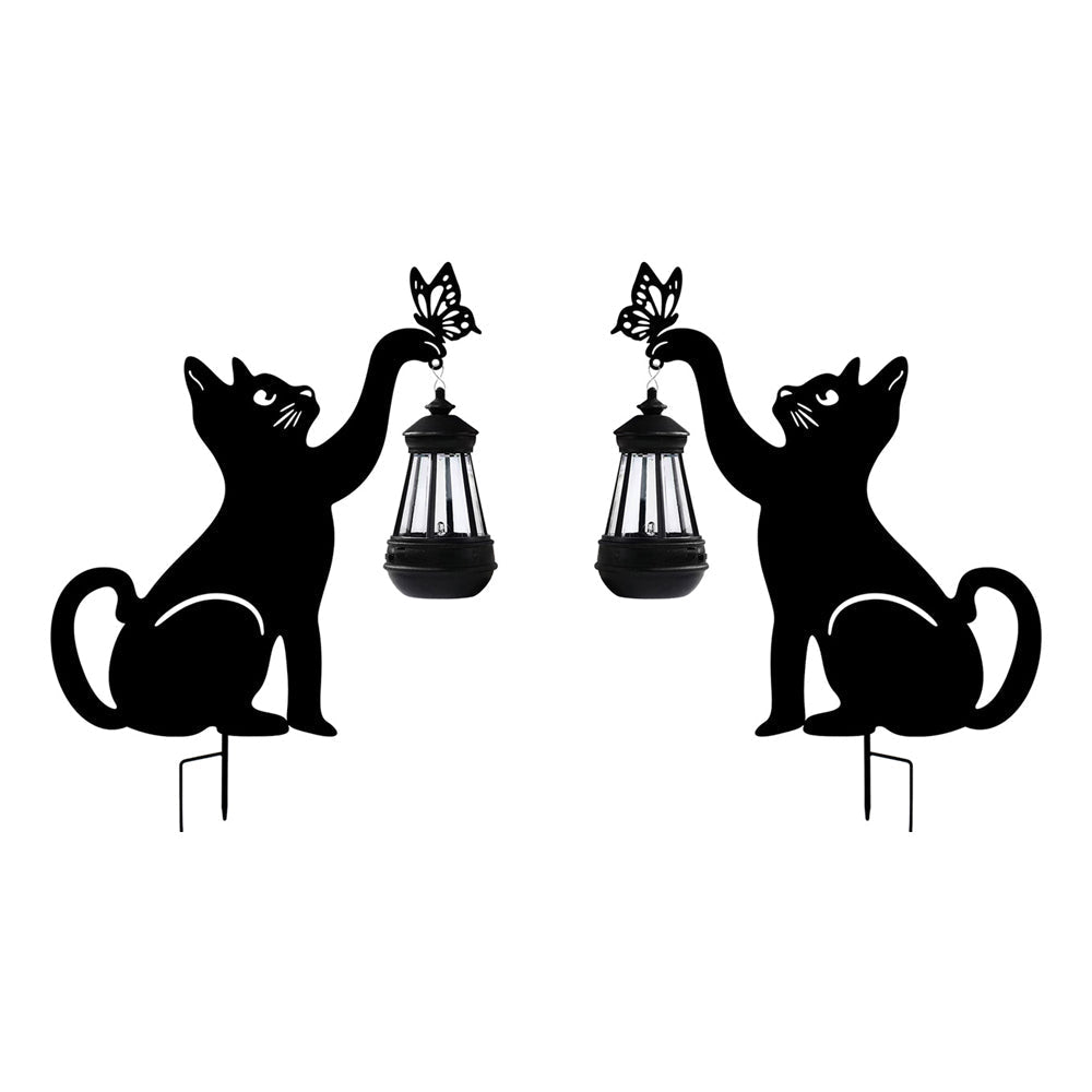 Cat silhouette light dimensions, front view with size specifications.