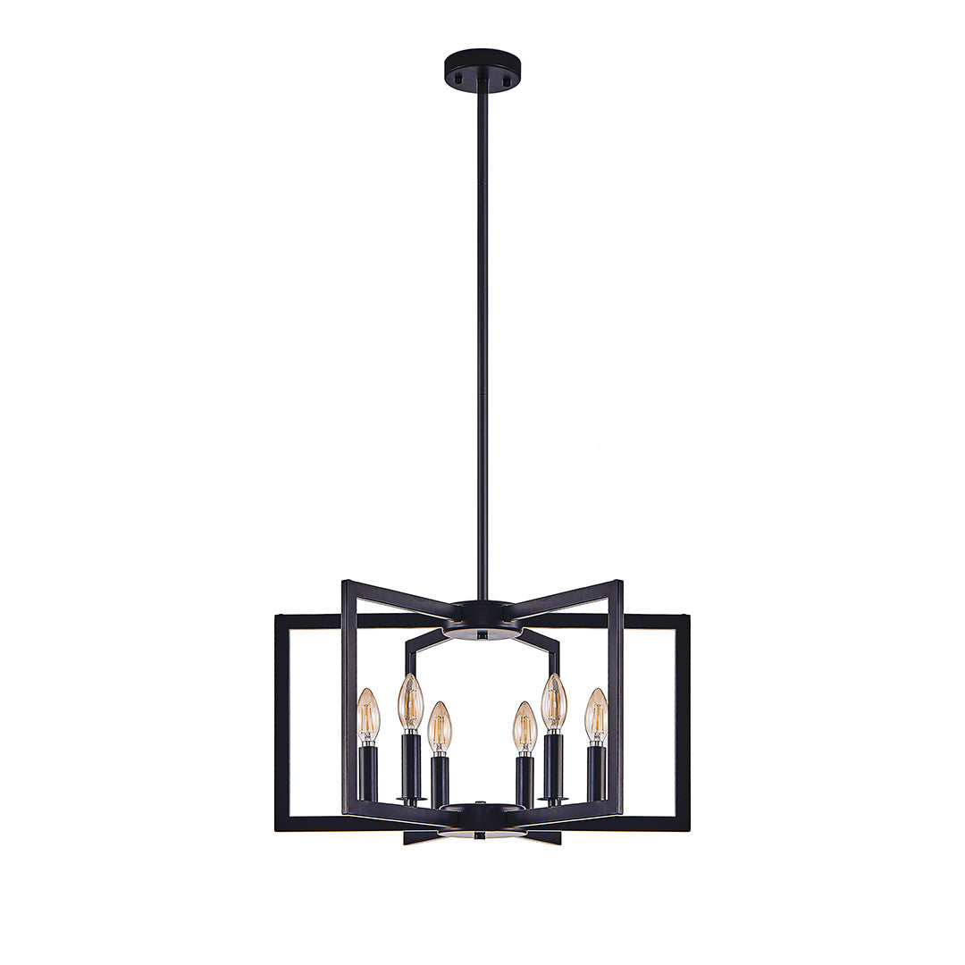 Luxury rectangular candle chandelier in brushed gold, perfect for kitchen island or dining room lighting.