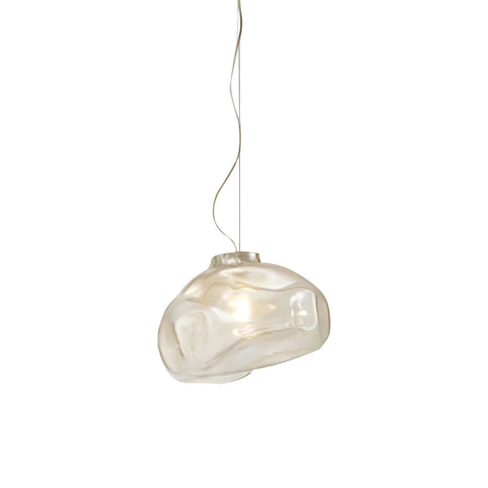 Bring Scandinavian elegance into your home with this hand-blown transparent glass pendant light, offering a delicate texture and soft, ambient illumination.