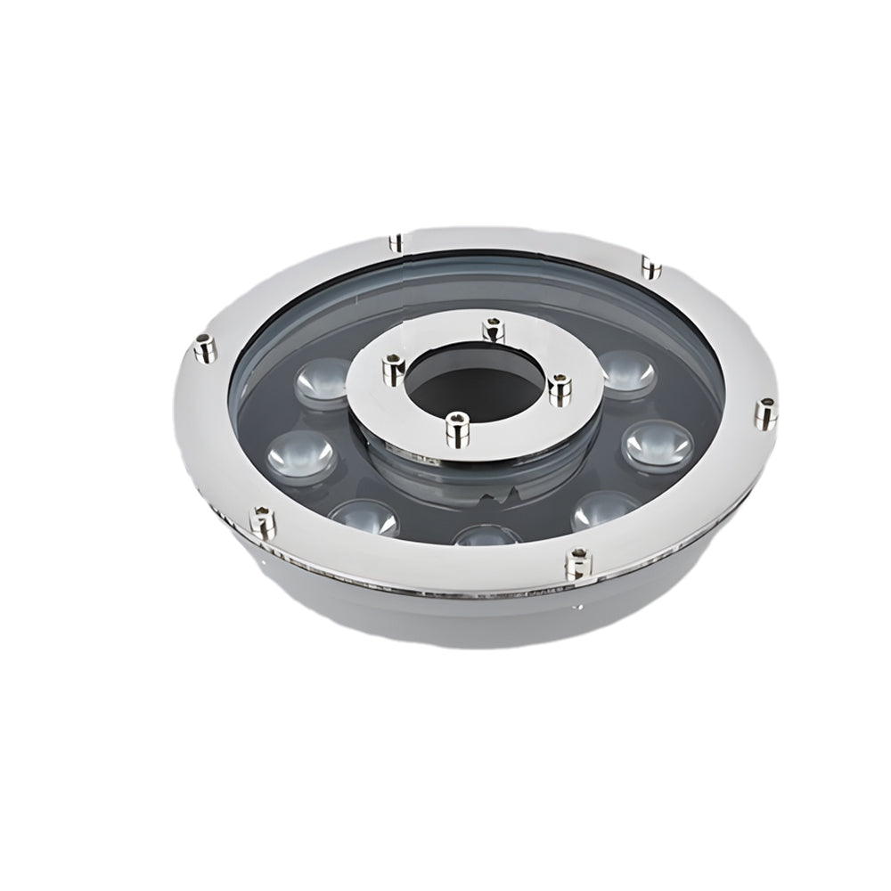 Compact LED fountain light with stainless steel housing for decorative water applications
