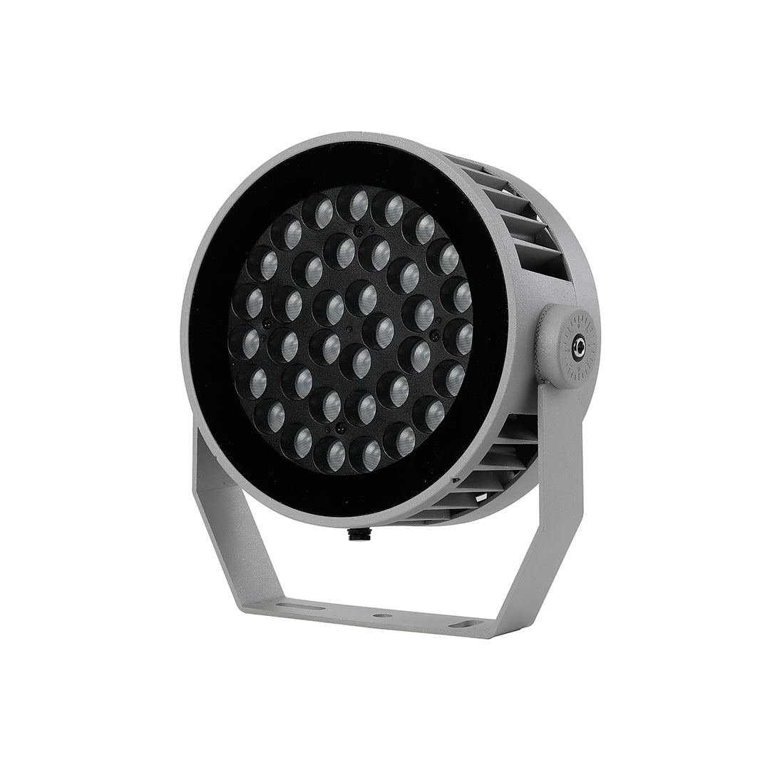 Compact outdoor lighting LED spotlight featuring weatherproof design and adjustable mounting bracket