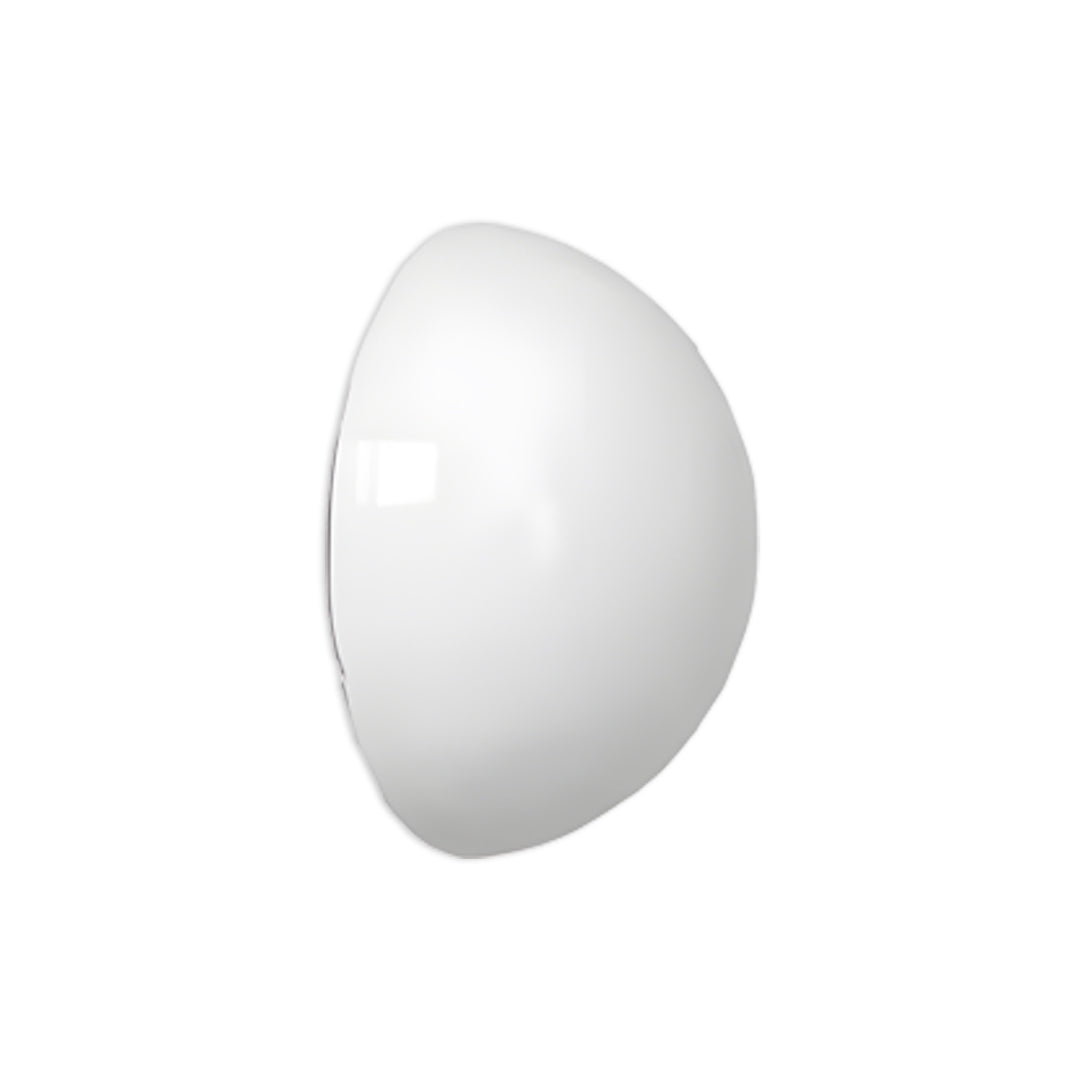 Compact outdoor lighting wall mounted lamp with half-dome silhouette in matte white.