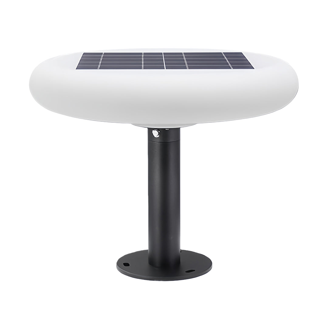 Compact solar LED post light, minimalist design for pathways and outdoor spaces