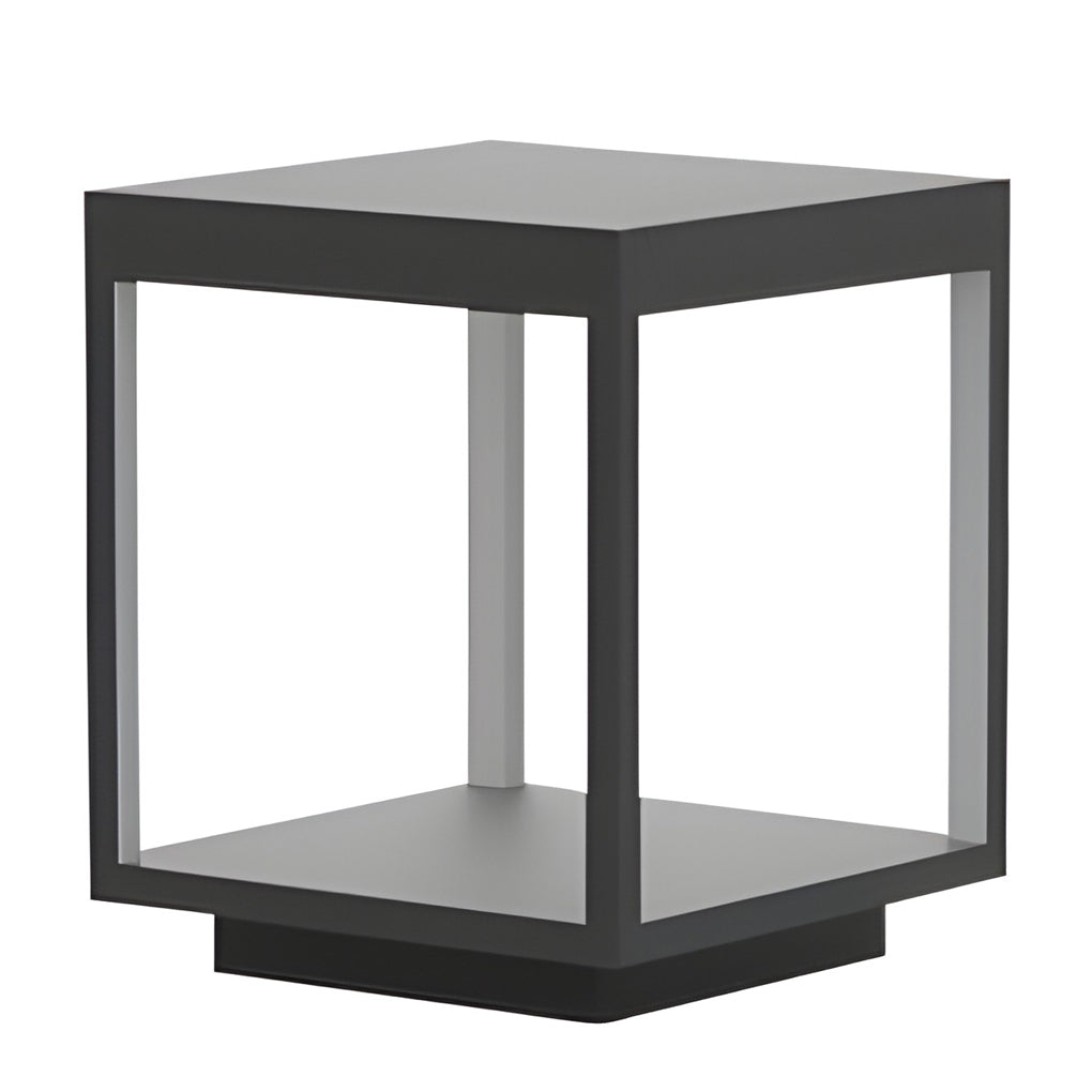 Concrete pillar light with perforated top panel design