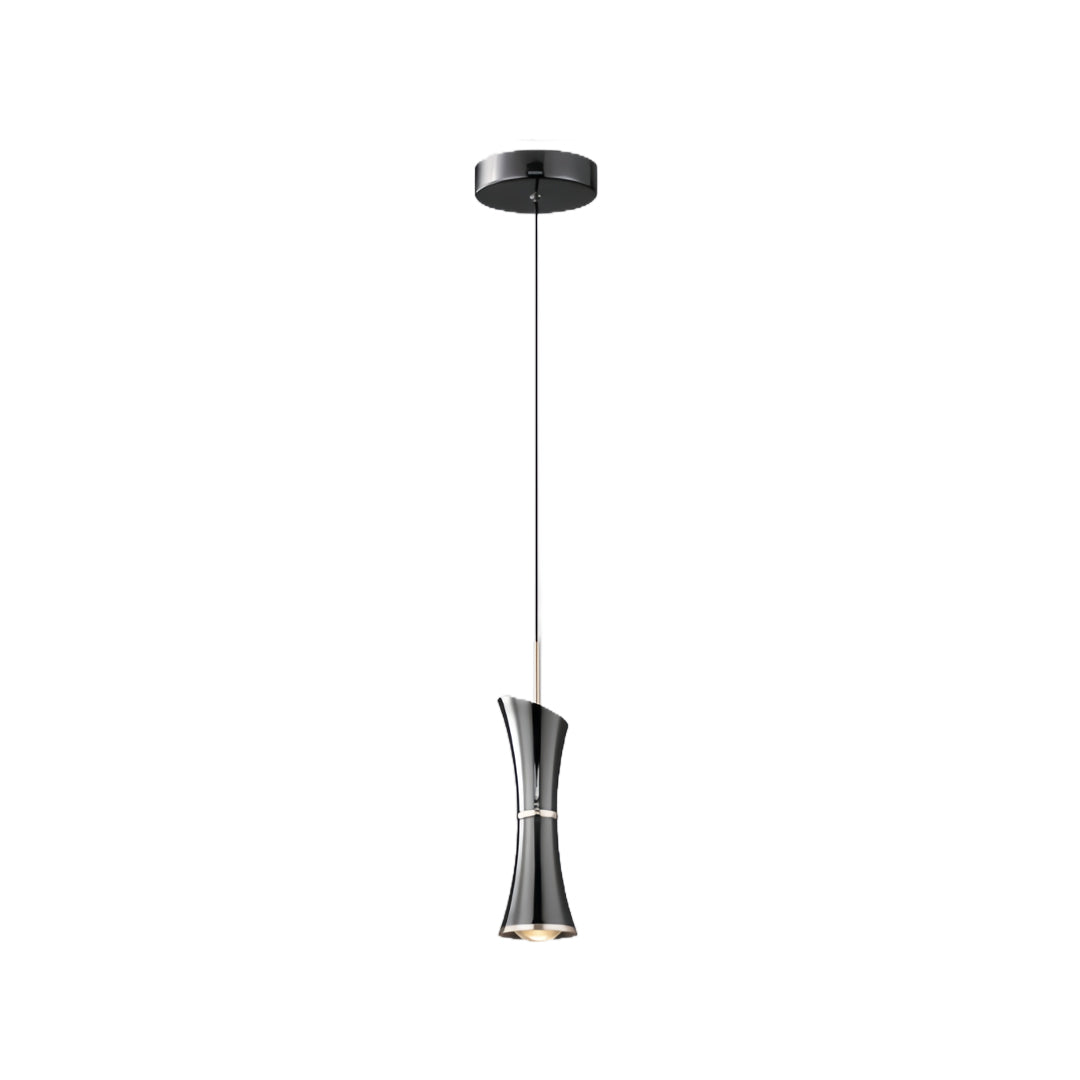 Contemporary small black pendant light featuring minimalist cone-shaped fixture