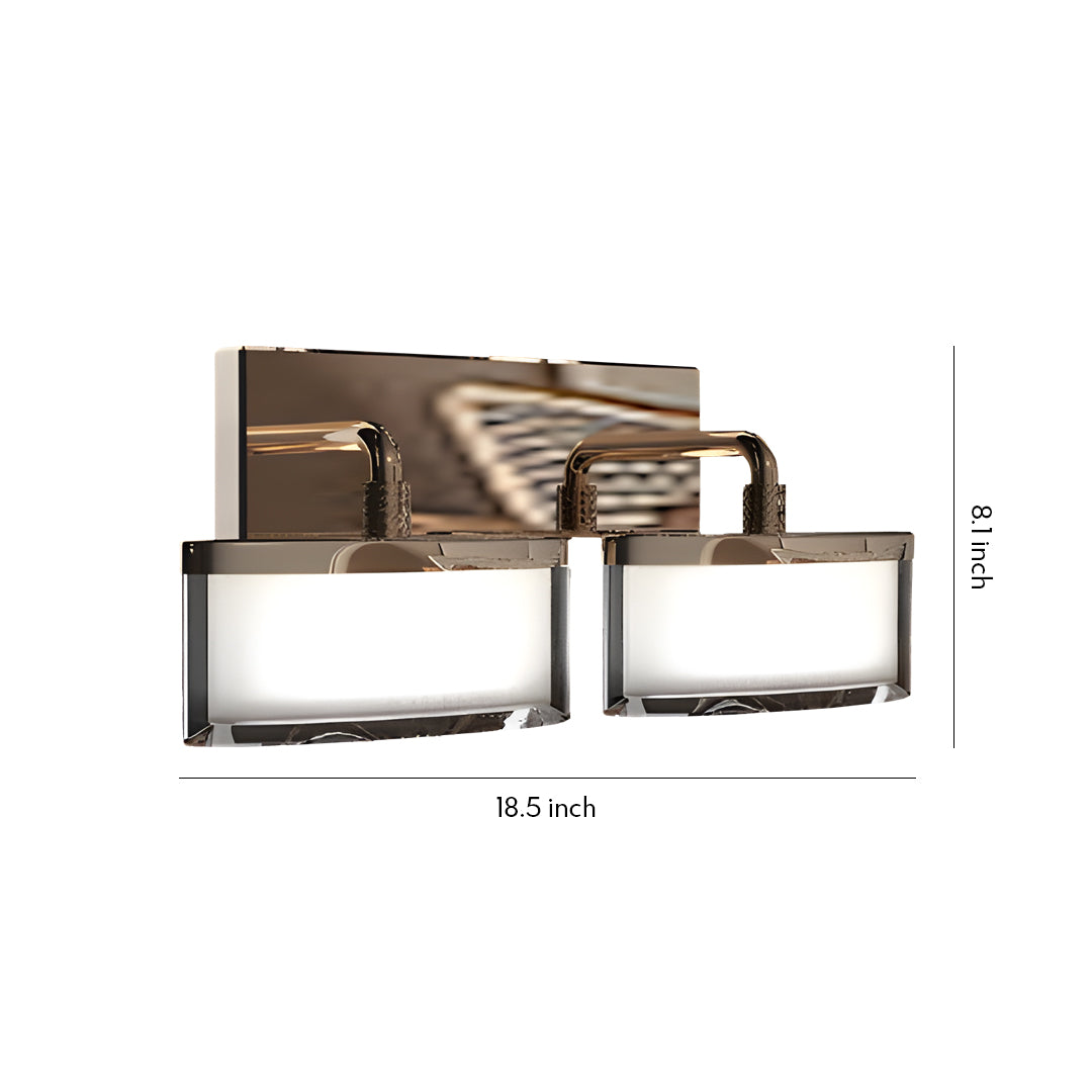 Contemporary metal wall art with led lights showcasing dual rectangular shades and circular accent in dark metal