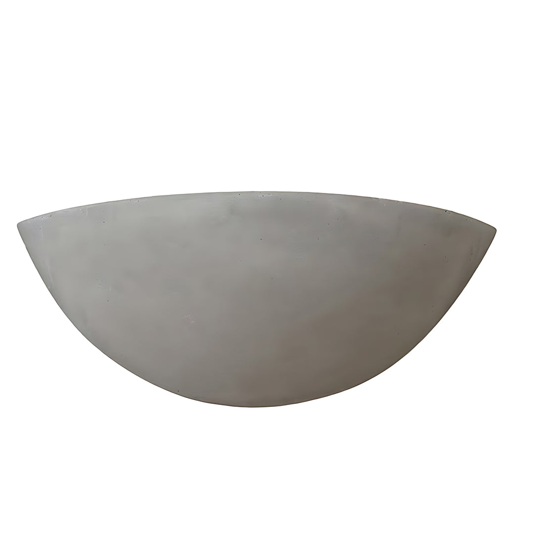 Contemporary night wall light featuring curved gray fixture with golden interior accent strip
