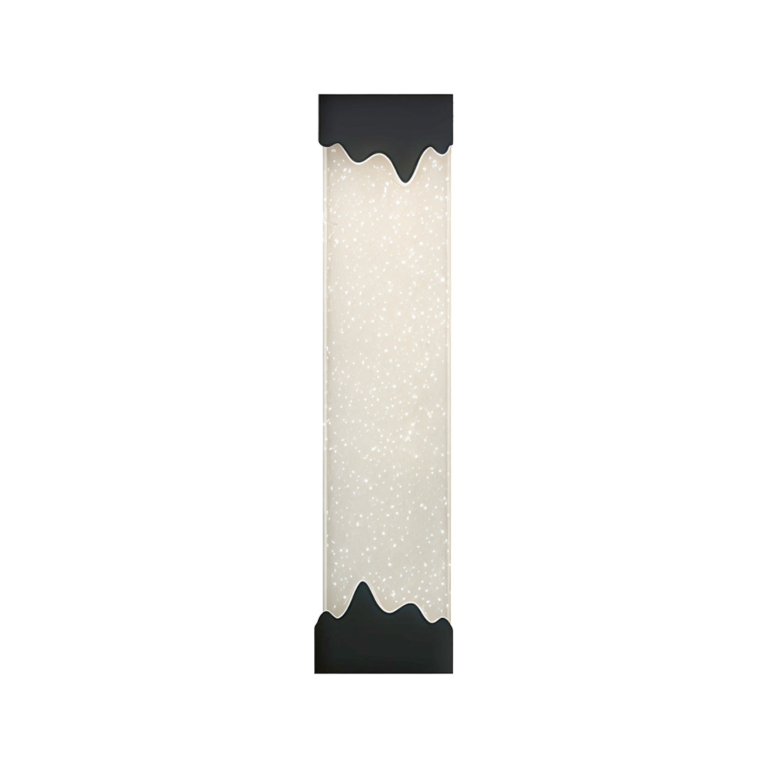 Contemporary outdoor wall lighting black linear fixture with downward flowing light pattern and sleek profile
