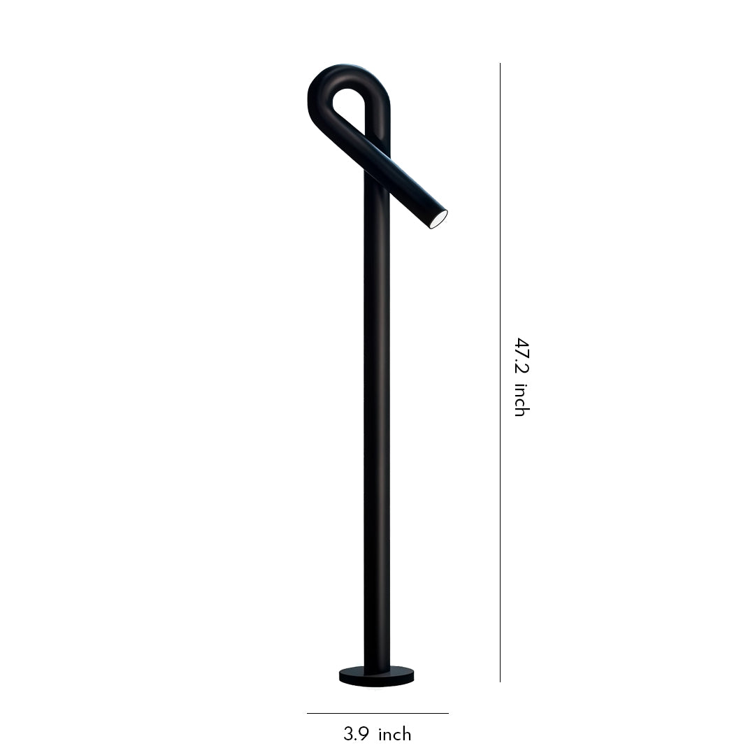 Contemporary outdoor wall lighting bollard light post with adjustable spotlight head and tall black pole design