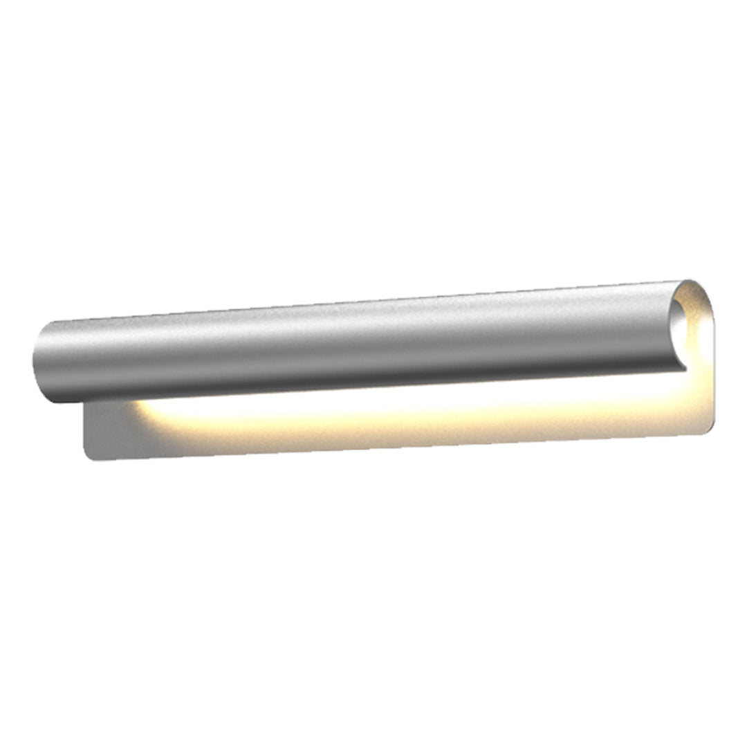 Contemporary outdoor wall lighting copper sconce with modern silver tube and warm LED downlight feature