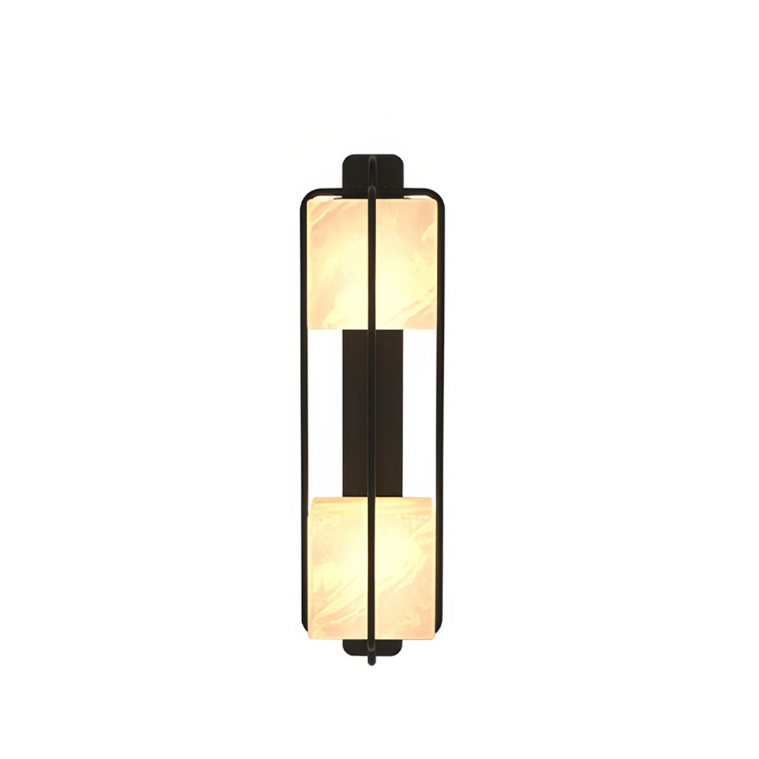 Contemporary outdoor wall lighting with elongated vertical design and warm LED illumination in black finish