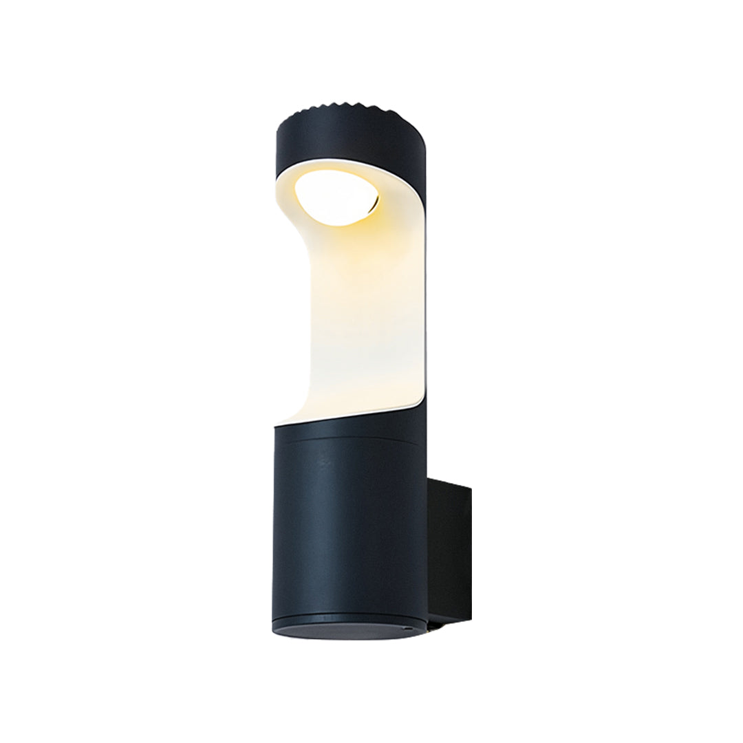 Contemporary outdoor wall sconce lighting fixtures with soft downward illumination and matte black finish.