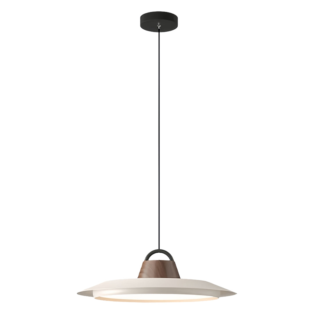 Contemporary single pendant lights for kitchen featuring sleek metal shade with warm interior finish