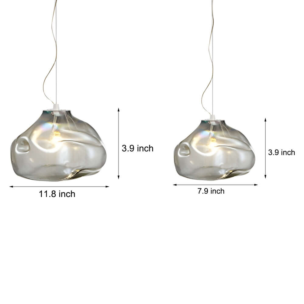 The hand-blown textured glass of this transparent pendant light reflects light beautifully, offering Nordic-inspired elegance and modern charm for any interior design.