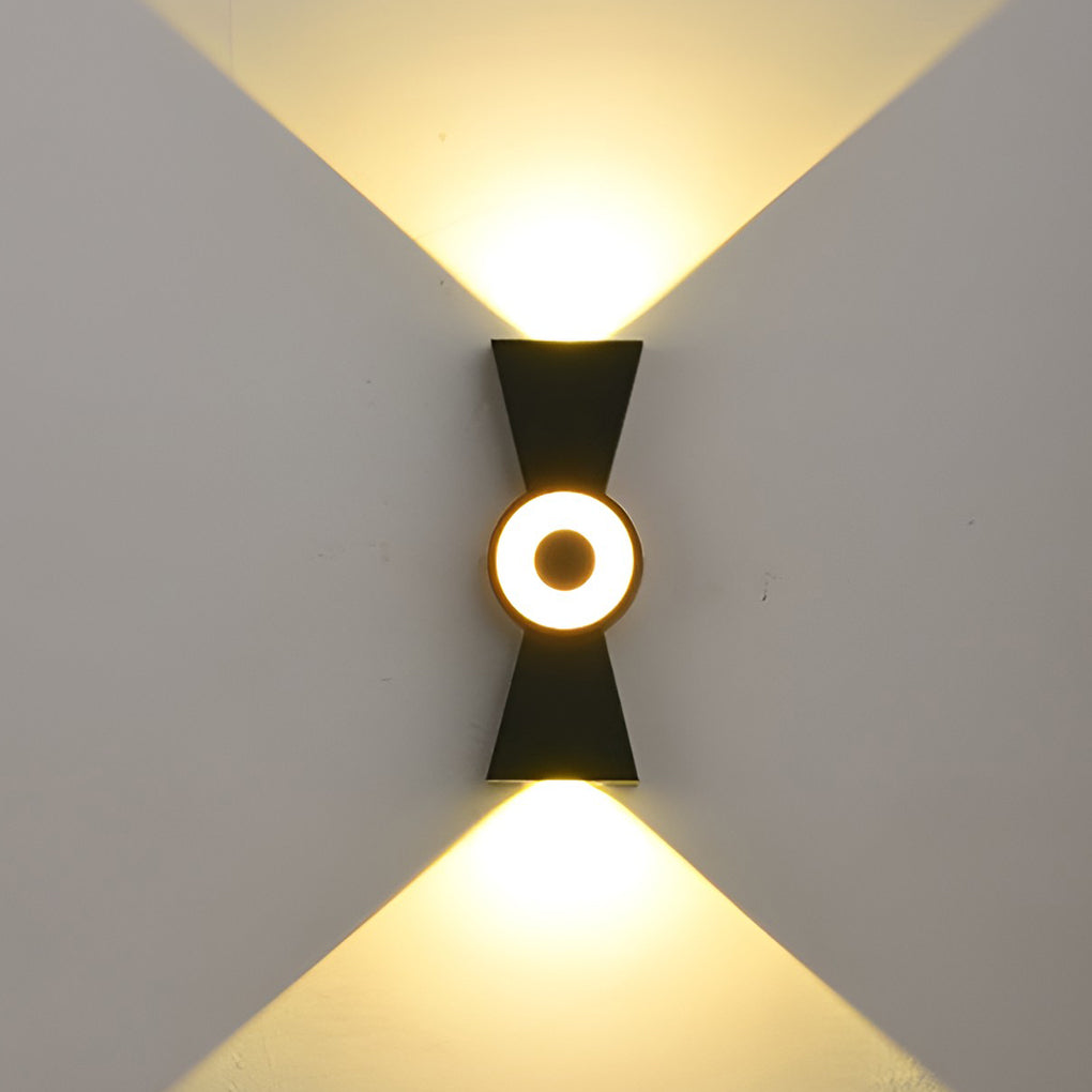 Contemporary up down wall lights enhancing an outdoor wall with minimalist style.