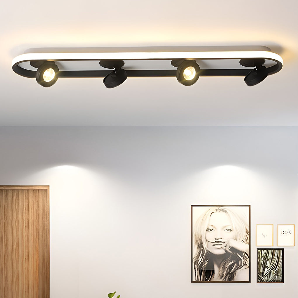 Modern corridor ceiling light in residential hallway