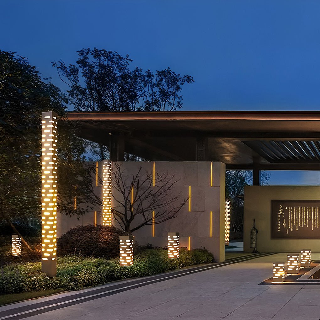 Modern Rectangular Outdoor Bollard Lights - Sleek and Durable