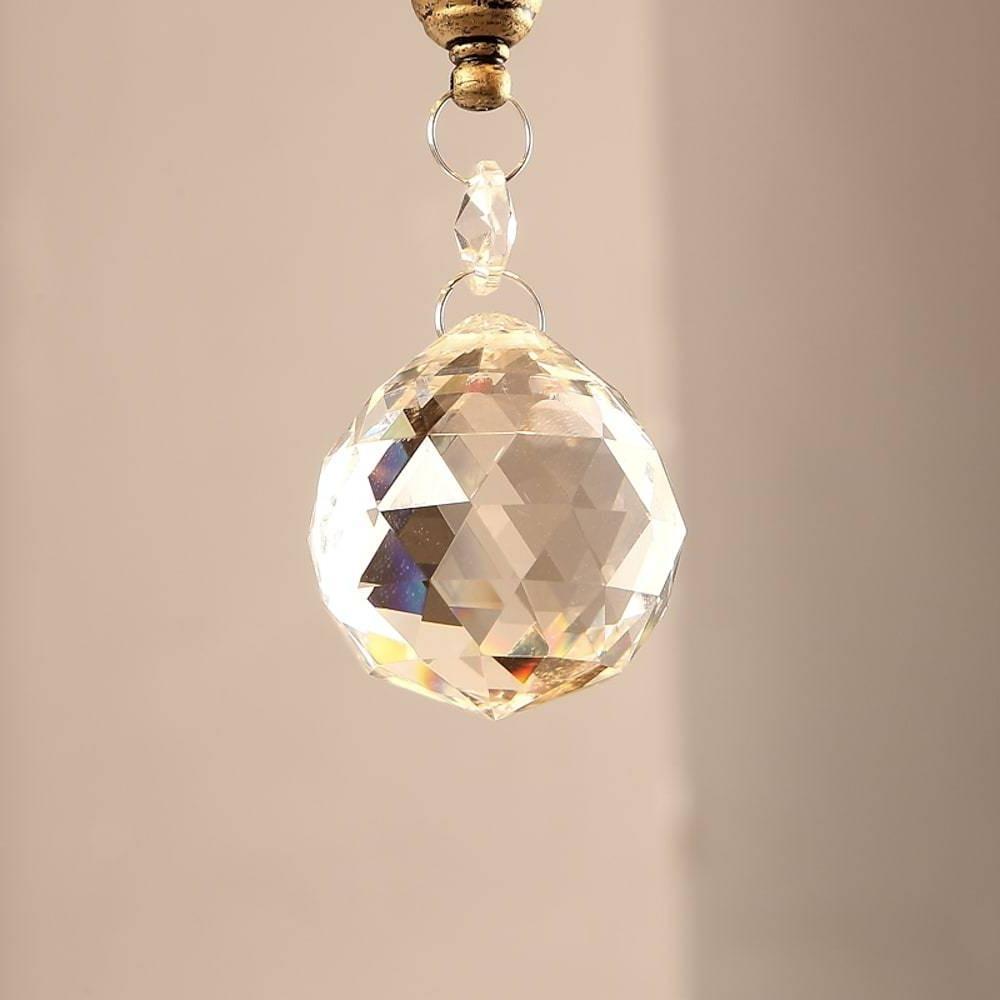Crystal branch chandelier crystal drop pendant detail.