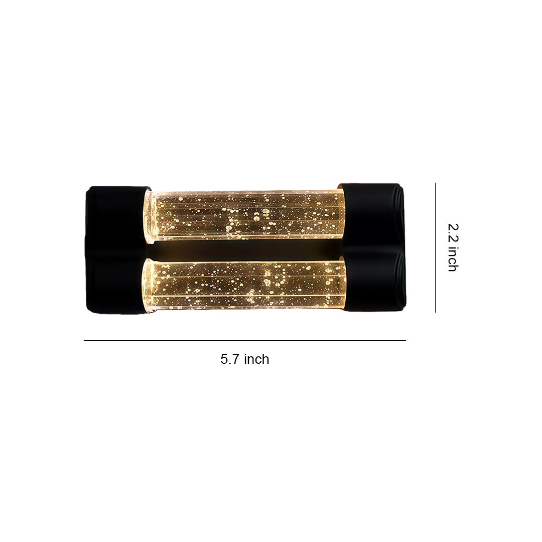 Crystal wall sconce light fixture with glass shade chandelier inspired design featuring black housing and textured crystal glass panels.