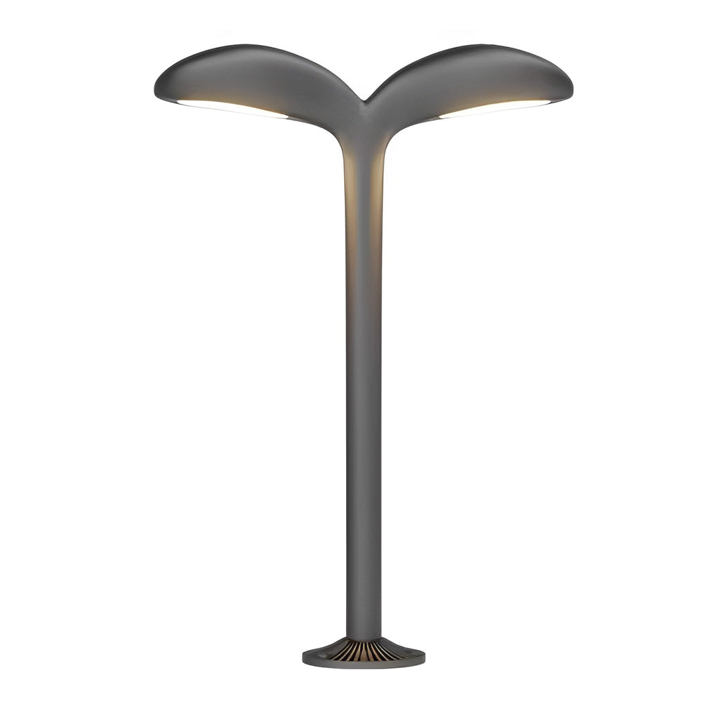 Curved path light with top view highlighting unique curved design.