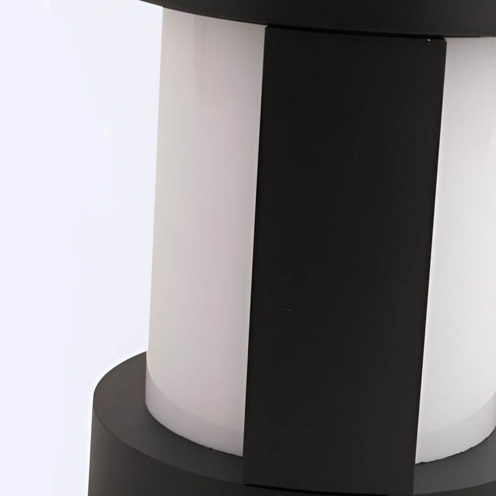 Cylindrical Waterproof LED Harwired 15W Black Modern Outdoor Pathway Lights