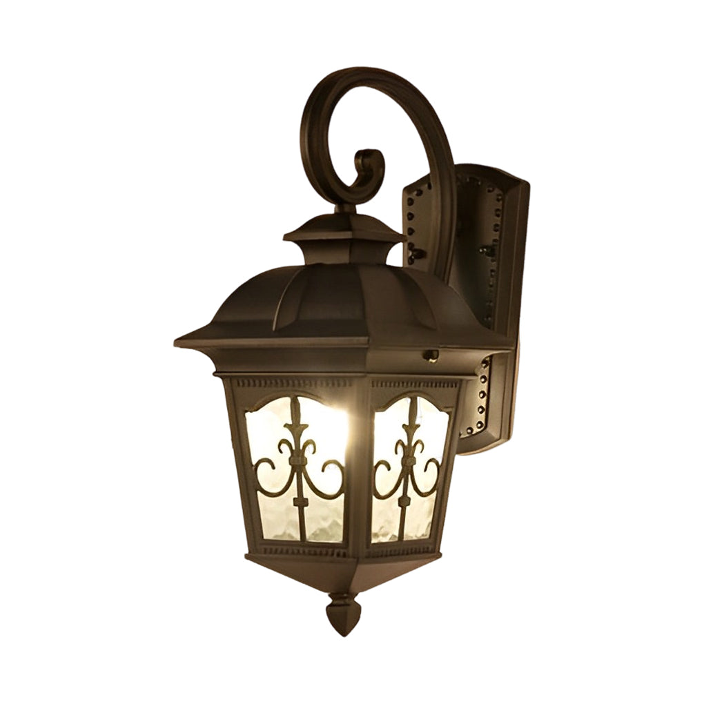 Dark bronze contemporary outdoor wall light product image isolated on white background.