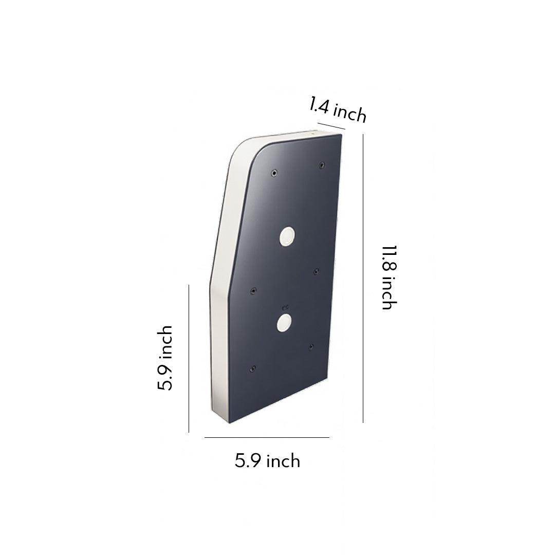 Deck lighting for steps featuring curved white fixture with mounting holes for installation on outdoor surfaces