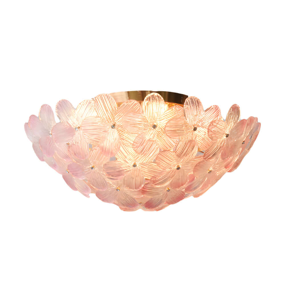 Designed to impress, the Glass Semi Flush Mount Ceiling Light pairs functional brightness with the delicate beauty of French petal-shaped glass, elevating any interior effortlessly.
