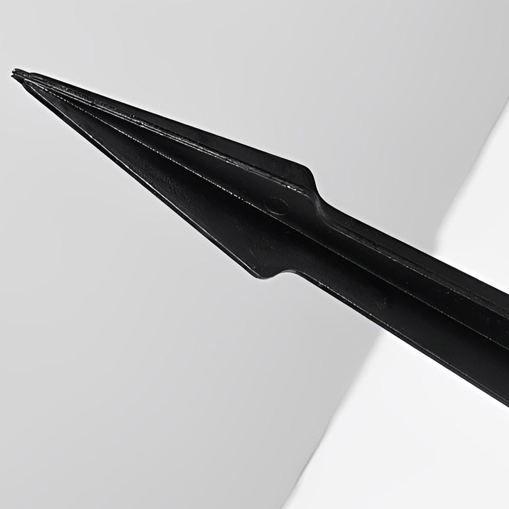 Decorative solar path lights with ground stake detail, designed for easy installation in soil or garden beds.