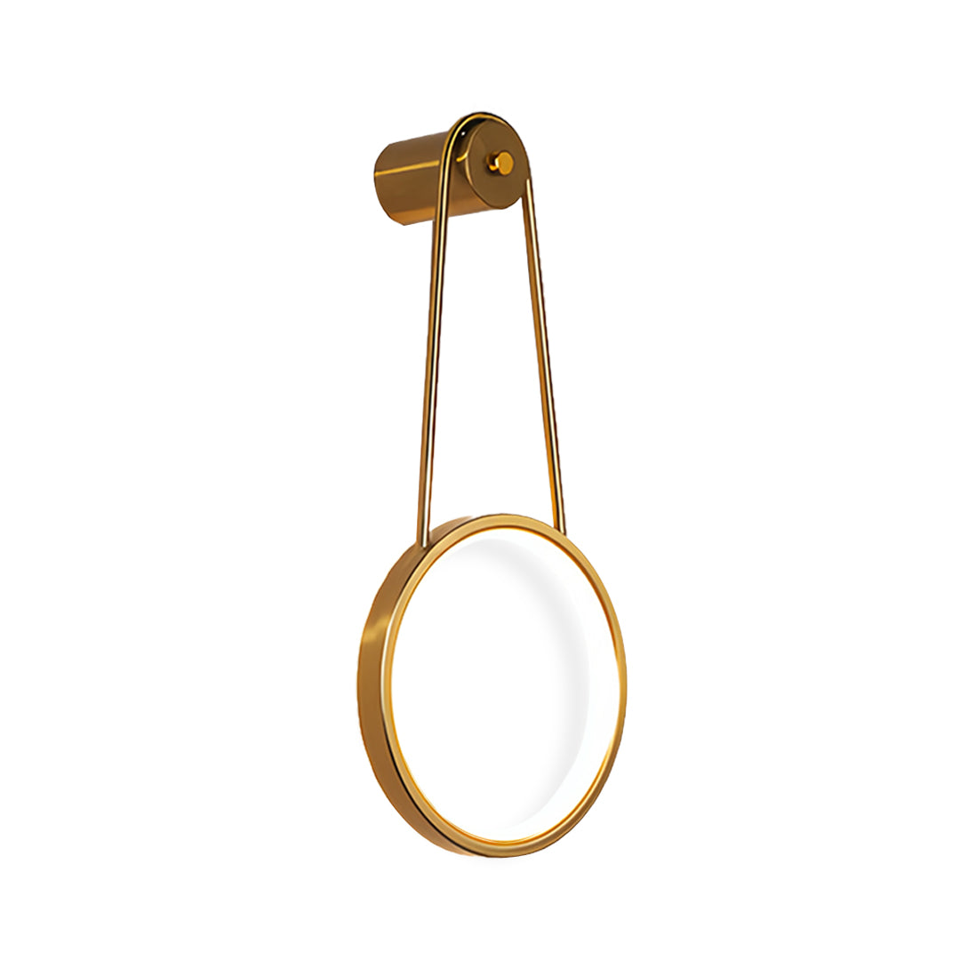 Designer LED lights for landscaping featuring gold-toned circular frame with modern appeal