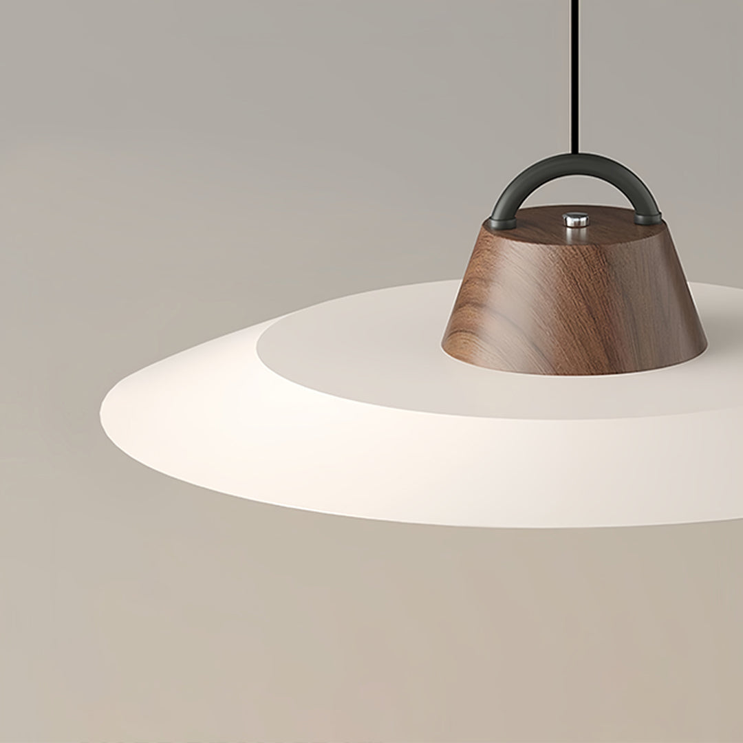 Designer single pendant lights for kitchen with oversized shade providing dramatic overhead illumination