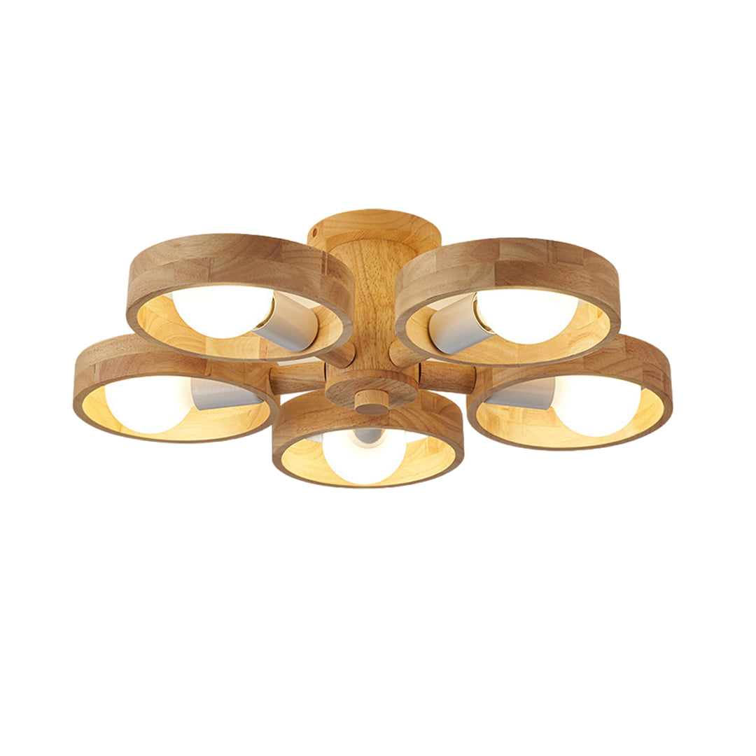 Detailed view of brass glass shade chandelier construction showing wall light craftsmanship