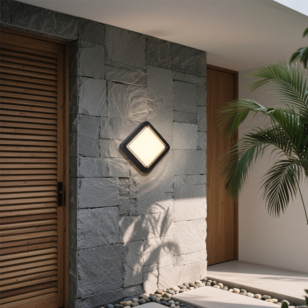 Contemporary square ceiling light providing uniform illumination in modern residential space